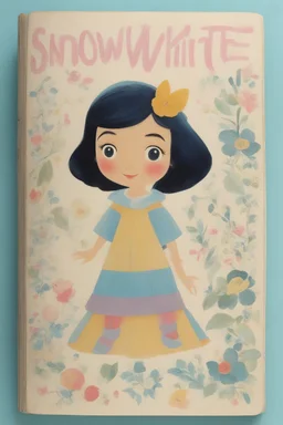 Worn child book, snow white, style of mary blair, pastel colors