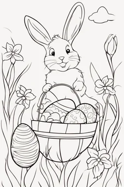 easy easter coloring page for toddlers big images