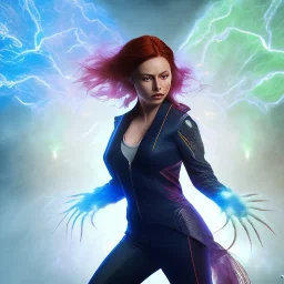 Dark Phoenix, X-Men , Jean Gray. hyperfantastic,hyperscifi,unreal engine.best colours,deep purple . fire theme .blue neon smoke.cinamatic,full cinematic lights.beautiful body details,beautiful face details,8k,