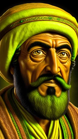 A complete realistic picture of a man who looks like the philosopher Ibn Rushd