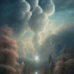 exploding sky, soft pastel colors, intricate details, photorealistic,