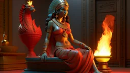 Cleopatra, Autodesk Maya, Figurine, Fire, Transitional interior design, Locked-On Stabilization Effect