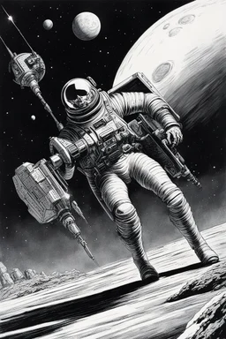 [art by Marcel Gottlieb, dit Gotlib] a Licensed space jockey in action