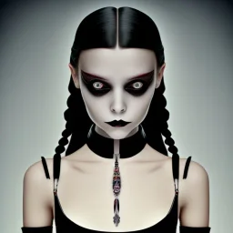 wednesday addams, wednesday addams hair, dark make up, gothic, black dress