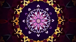 A Geometrical Mandala Using These Colors: Purple, Navy-Blue, Maroon, Shining Golden, Shining Silver, And A Rustic Black.