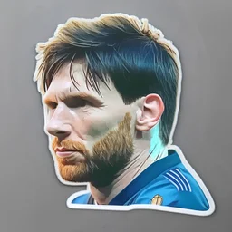 Sticker A Leo Messi, high detailed, 4k resolution, digital paiting, cute, art, no background,