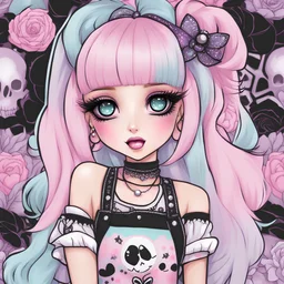 anime pastel goth barbie girl
