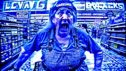 psycho lady shopping at lowes store