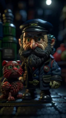 portrait of Cthulhu postman pat and his nighmare cat, shot on Hasselblad h6d-400c, zeiss prime lens, bokeh like f/0.8, tilt-shift lens 8k, high detail, smooth render, down-light, unreal engine, prize winning