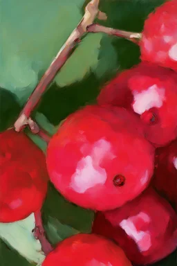 Sumptuous red berries; post-impressionism; abstract art; Vincent Van Gogh