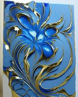 Relaxed when painting genrate this picture only blue and black colour