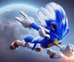 sonic the hedgehog in spacesuit