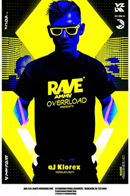 poster for rave project amv overload presents dj klorex