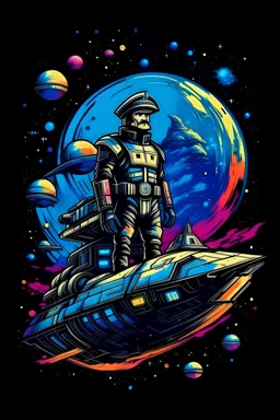 galaxy spaceship capitain man