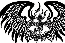 wings, freaky crazy evil eye with wings, laughing, flying, satan wings, dark, terror, horror