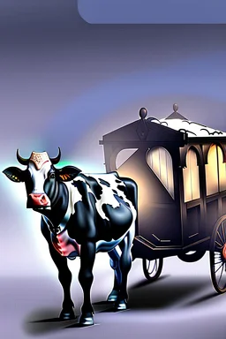 dnd carriage led by cow