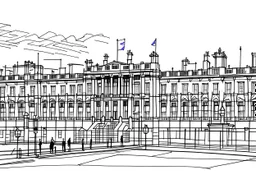 Urban sketch of Buckingham palace