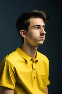 young man with yellow shirt