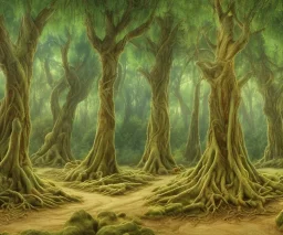 gaea, treepunk, volumetric pastel orange and red glowing forest environment and background, epic color pencil painting of abstract art plant camps, 16k, intricate flora, ancient willow tree, twisted wood, lush, ancient roots, organic, psilo mushrooms, stacks of wood, ancient vines, leaves, ambient occlusion, rocks, uhd, realistic shaded volumetric lighting, ancient wood, sunlight caustics, volumetric clouds, pigmented colors, redshift 3 engine render, concept art and visualization by sam curry