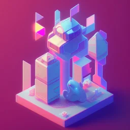 isometric clean art of super cute nonster, soft lighting, soft pastel gradients, high definition, 3d icon clay render, blender 3d