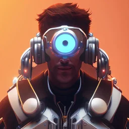 Generate ultra-high-resolution, photorealistic image of an overwatch character with the face of electronic music producer Phraktal, DJing. The nightclub should have amazing visuals and lighting similar to a Tomorrowland or Afterlife event. The image should have a level of complexity and detail similar to Gantz: 0.