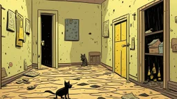 Underground comix, An empty room with a dog and holes in the walls
