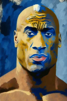 portrait of dwayne the rock johnson by picasso