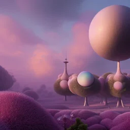 pixar style, volumetric pink sky environment and background, volumetric lighting, dramatic lighting, realistic painting of a glas sphere full with marmelade, detailed digital painting, extreme dense and fine, anime, ornate, colour-washed colors, elegant, small minutiae, tiny features, particulars, centered, smooth, sharp focus, renderman gofur render, 8k, uhd, detailed eyes, realistic shaded volumetric lighting, caustics, backlight