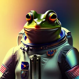 portrait male anthro frog dressed in astronaut outfit character full body precis no blur, concept art, character sheet, nier automata, Alexander Mandradjiev cyberpunk, trending on artstation, featured on pixiv, hyper detail, cinematic composition, 8k, detailed face