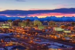 Anchorage, alaska, downtown, sunset