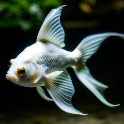 a fish with two white wings