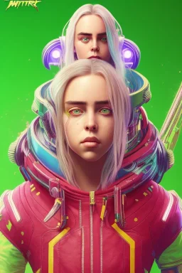 Billie Eilish, in stockings, cyberpunk2077