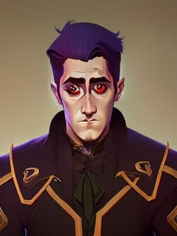 Portrait of a 30 year old strange gay warlock like Jake Gyllenhaal