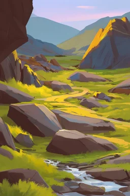 simply rocky landscape paint