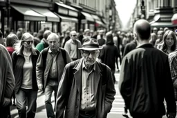 gente en la calle. Fotografía realizada con cámara Leica. Objetivo de 50 mm. Fotografía realista