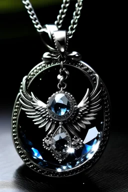 angel woman blone crystal cosmic, necklace