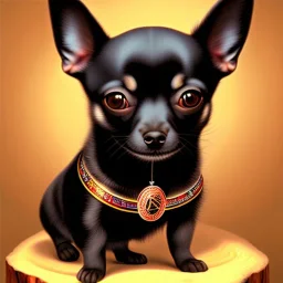 black chihuaha papilion dog, chion