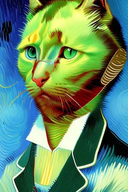 Portrait of a cat by Van Gogh