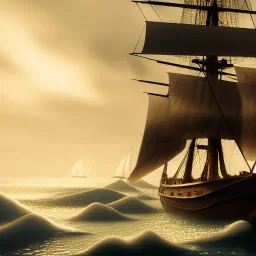 photo of a ultra realistic sailing ship, dramatic light, pale sunrise, cinematic lighting, battered, low angle, trending on artstation, 4k, hyper realistic, focused, extreme details, unreal engine 5, cinematic, masterpiece, art by studio ghibli, intricate artwork by john william turner