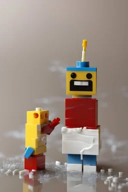 lego man eating glue