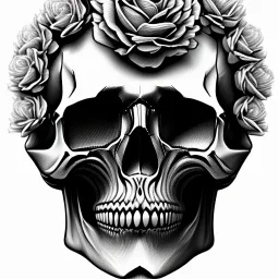  skull head with flowers on top