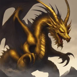 An Umbral Gold Dragon