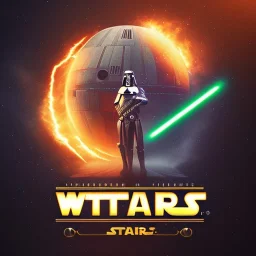 logo with only the letters 'STAR WARS', atmospheric, intricate, epic fantasy, ornate, 3D, cinematic lightning