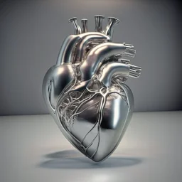 stainless steel human heart formed by human flesh