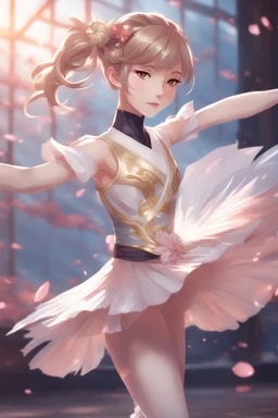 ballerina in the style of genshin impact