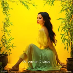 A mysterious and romantic photo quality artwork as cover art for a song with the title "do not disturb" , yellow oriental vibes