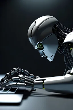 cyborg disconnecting a laptop plug