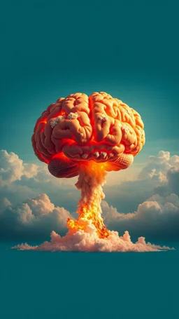 nuclear explosion cloud crossed with a human brain