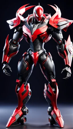 big venom robot with red and black color schemes, in the style of fairy academia, hard-edge style, agfa vista, dynamic pose, oshare kei, hurufiyya, rtx, close picture, intricate details, highly detailed, high details, detailed portrait, masterpiece,ultra detailed, ultra quality