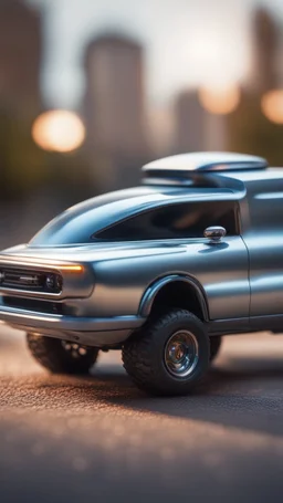 a pickup that looks like a ufo from the side,bokeh like f/0.8, tilt-shift lens 8k, high detail, smooth render, down-light, unreal engine, prize winning